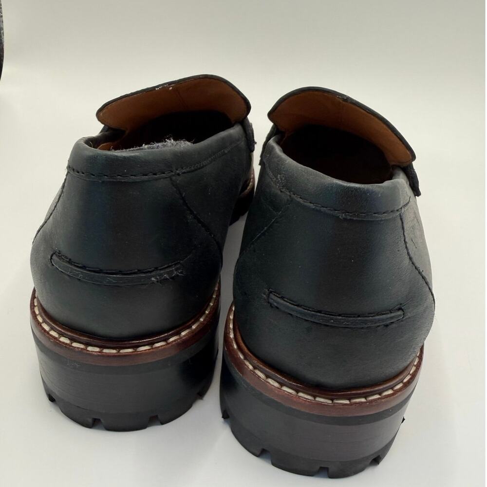 Madewell The Corinne Lugsole Loafers Black Leather Chunky Platform 8 Worn Once - Picture 7 of 9